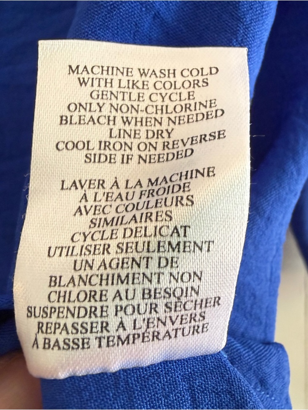 Como Blu Medium Royal Blue Satin Blouse Long Sleeve Smocked Cuff Hi-Low Top - Picture 6 of 10